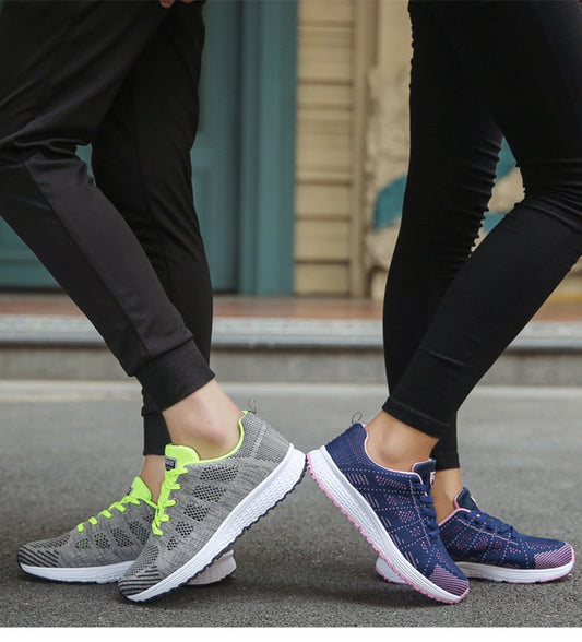 Blanca | Zapatillas ortopédicas con malla transpirable y cordones