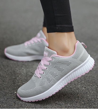 Blanca | Zapatillas ortopédicas con malla transpirable y cordones