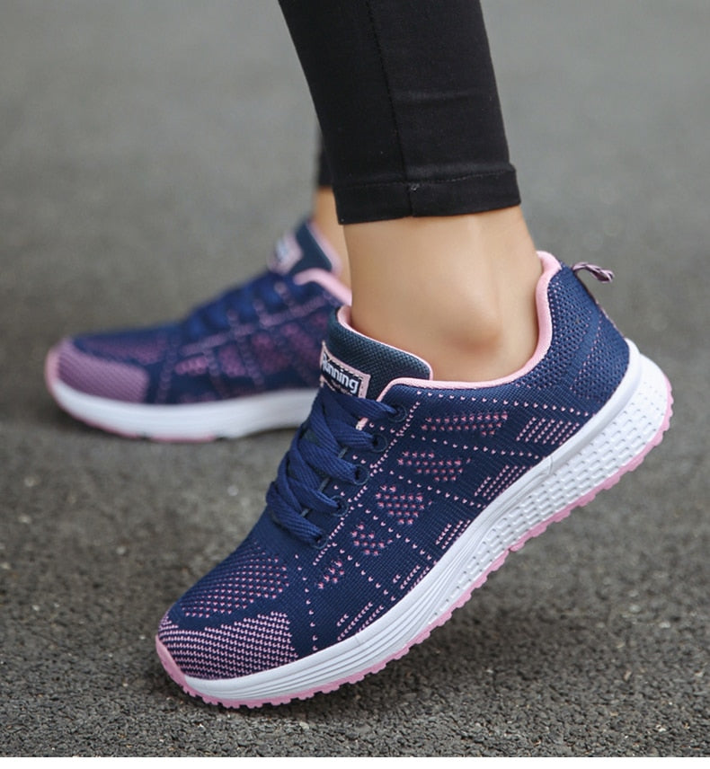 Blanca | Zapatillas ortopédicas con malla transpirable y cordones
