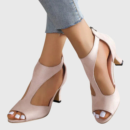 Alejandra | Sandalias de mujer de primavera con talón abierto y diseño con cut-outs