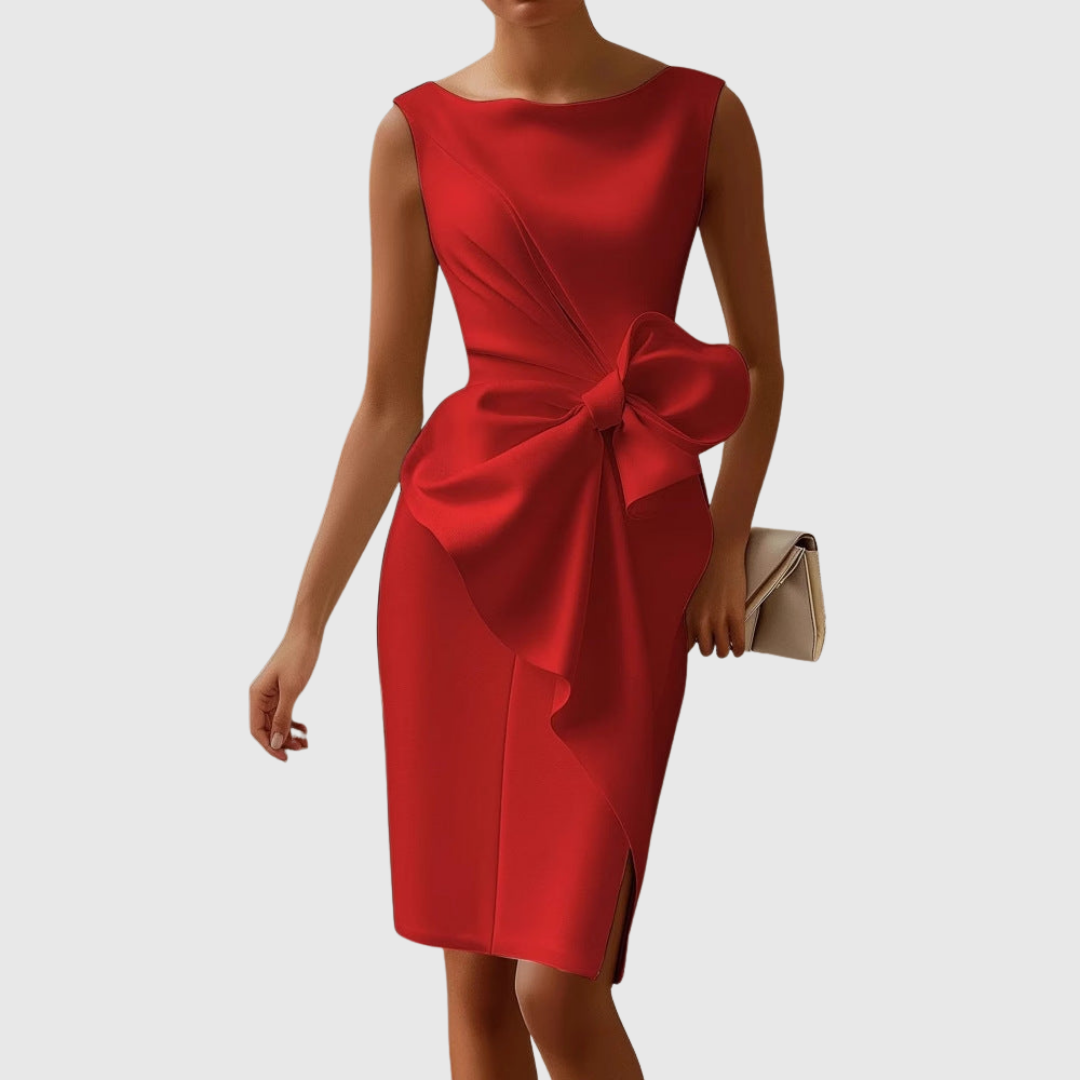Montserrat | Robe midi sans manches avec détail croisé