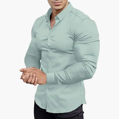 José | Slim-Fit-Herrenhemd mit Knöpfen und langen Ärmeln  