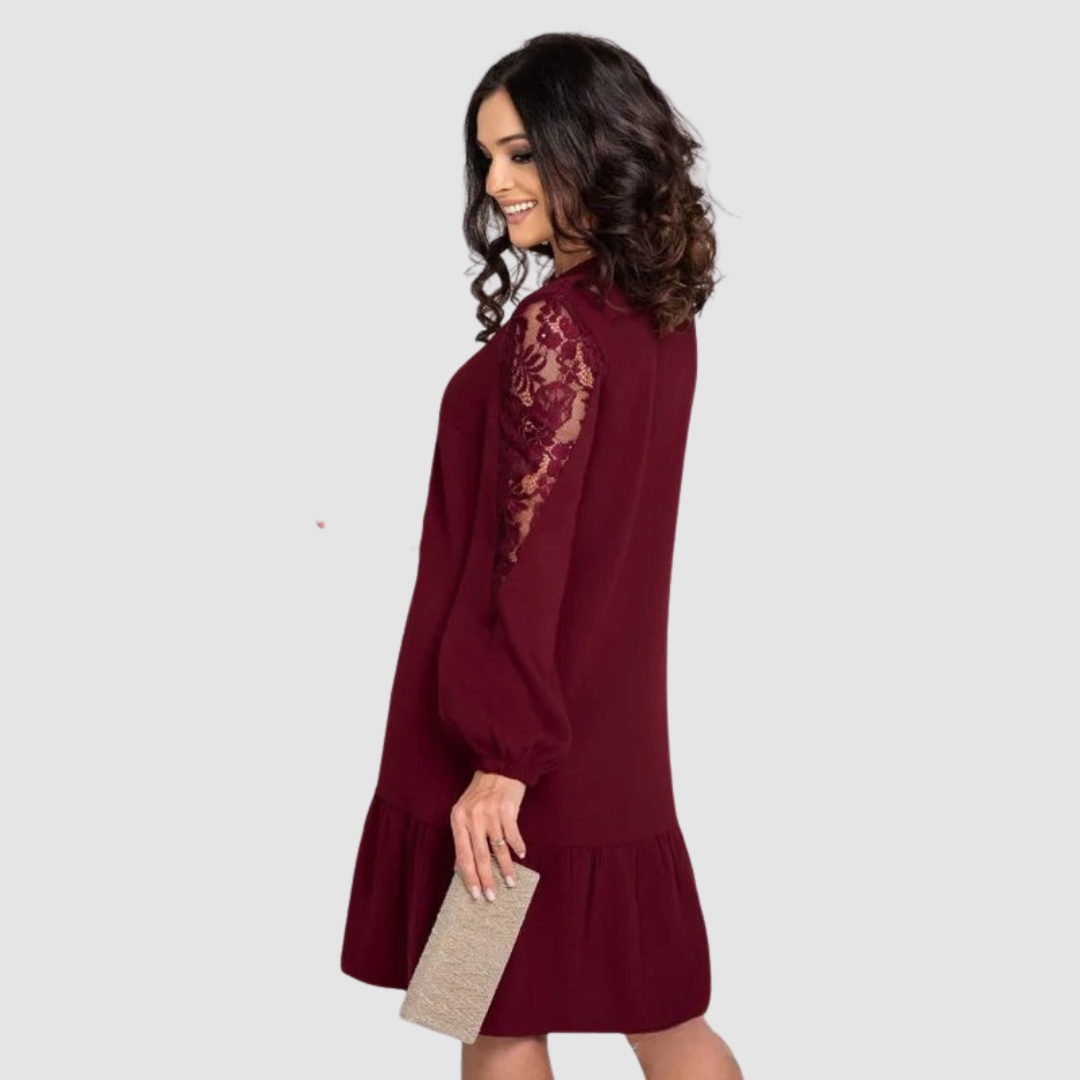 Lowris | Midikleid mit Spitzenärmeln  