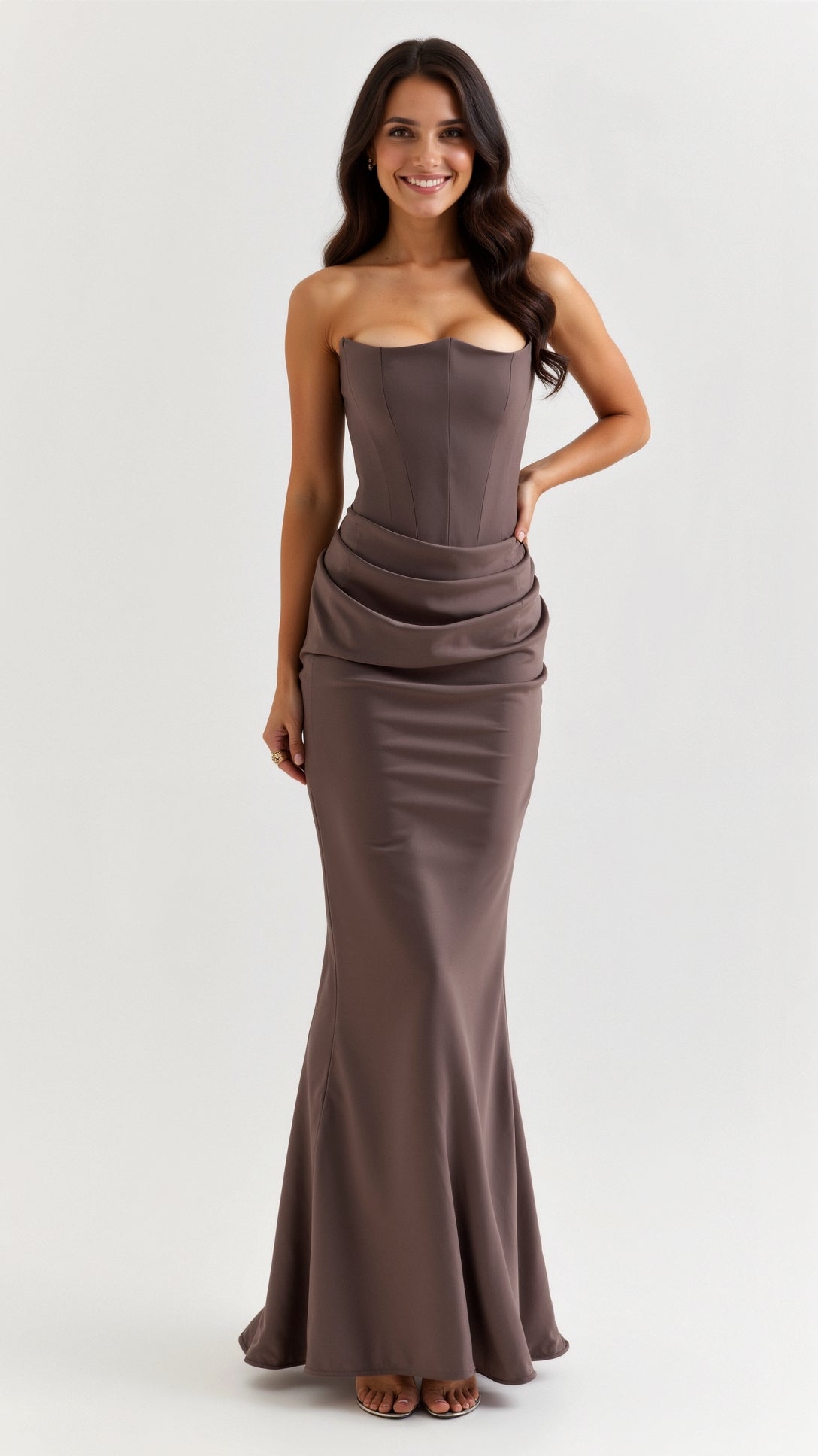 Florena | Vestido maxi de boda con silueta columna elegante para mujer