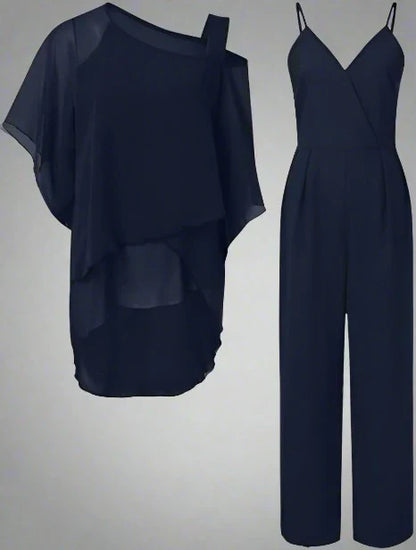 Luna | Conjunto elegante con top amplio y pantalón manga corta
