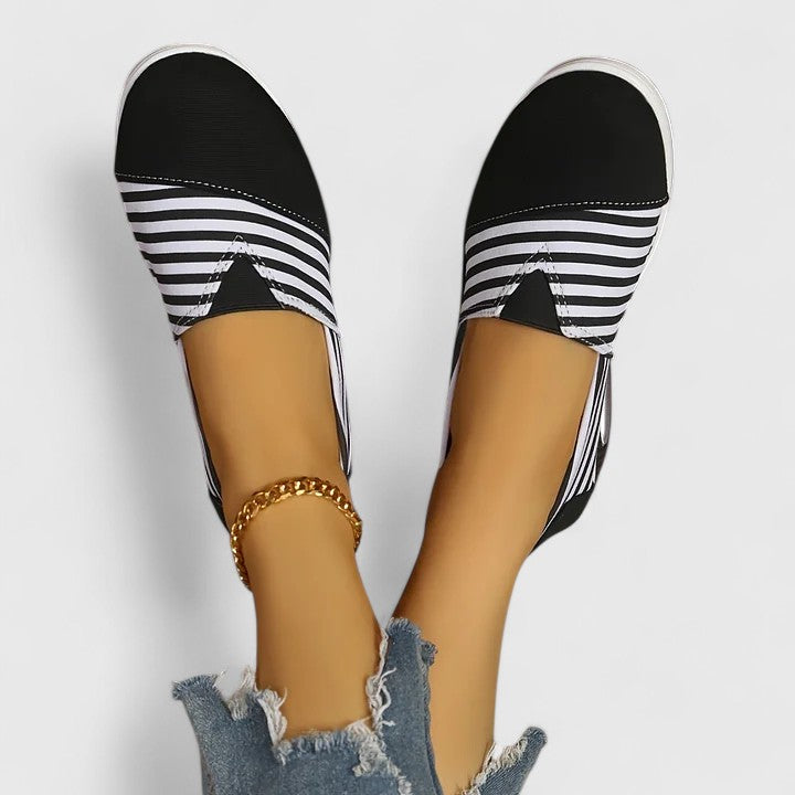 Julena | baskets orthopédiques sans lacets avec rayures et design