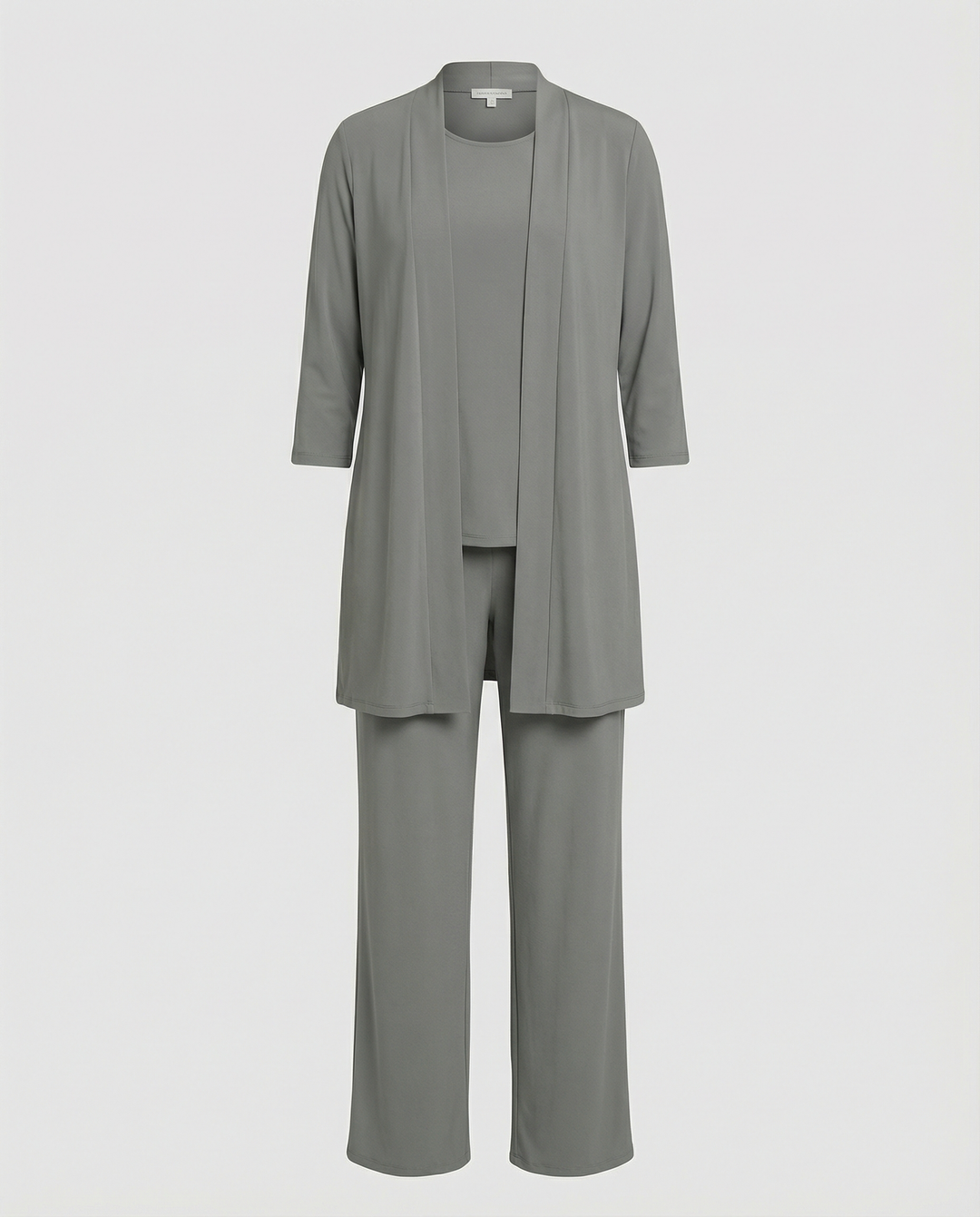 Florinda | Dreiteiliges Damen-Set mit Duster und Rundhalsausschnitt | Elegant