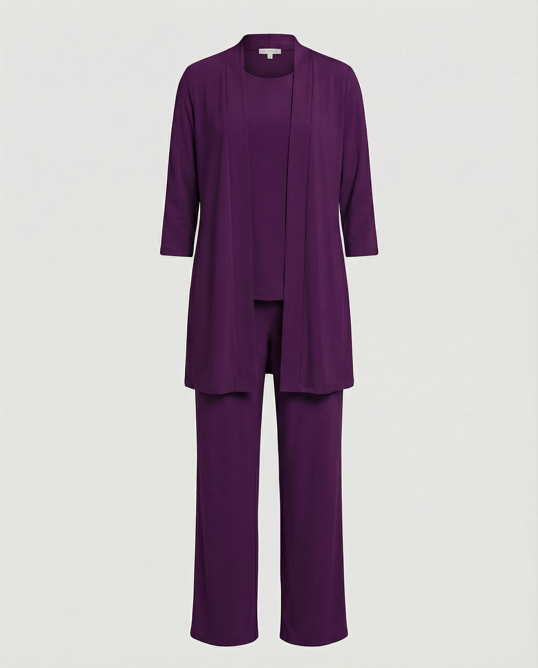 Florinda | Dreiteiliges Damen-Set mit Duster und Rundhalsausschnitt | Elegant