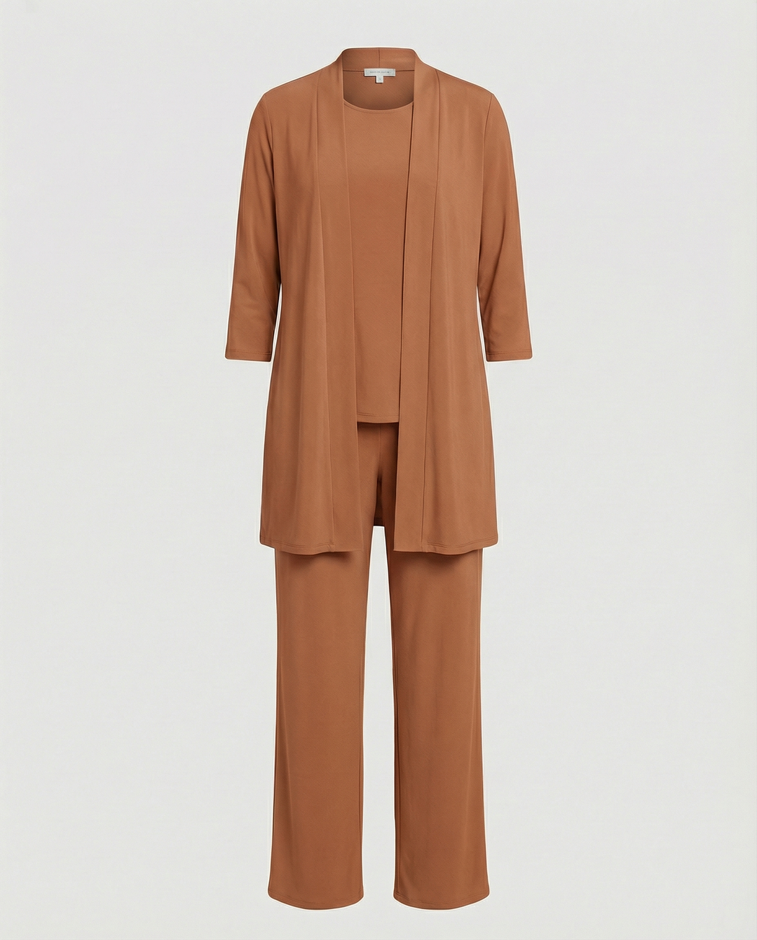 Florinda | Dreiteiliges Damen-Set mit Duster und Rundhalsausschnitt | Elegant