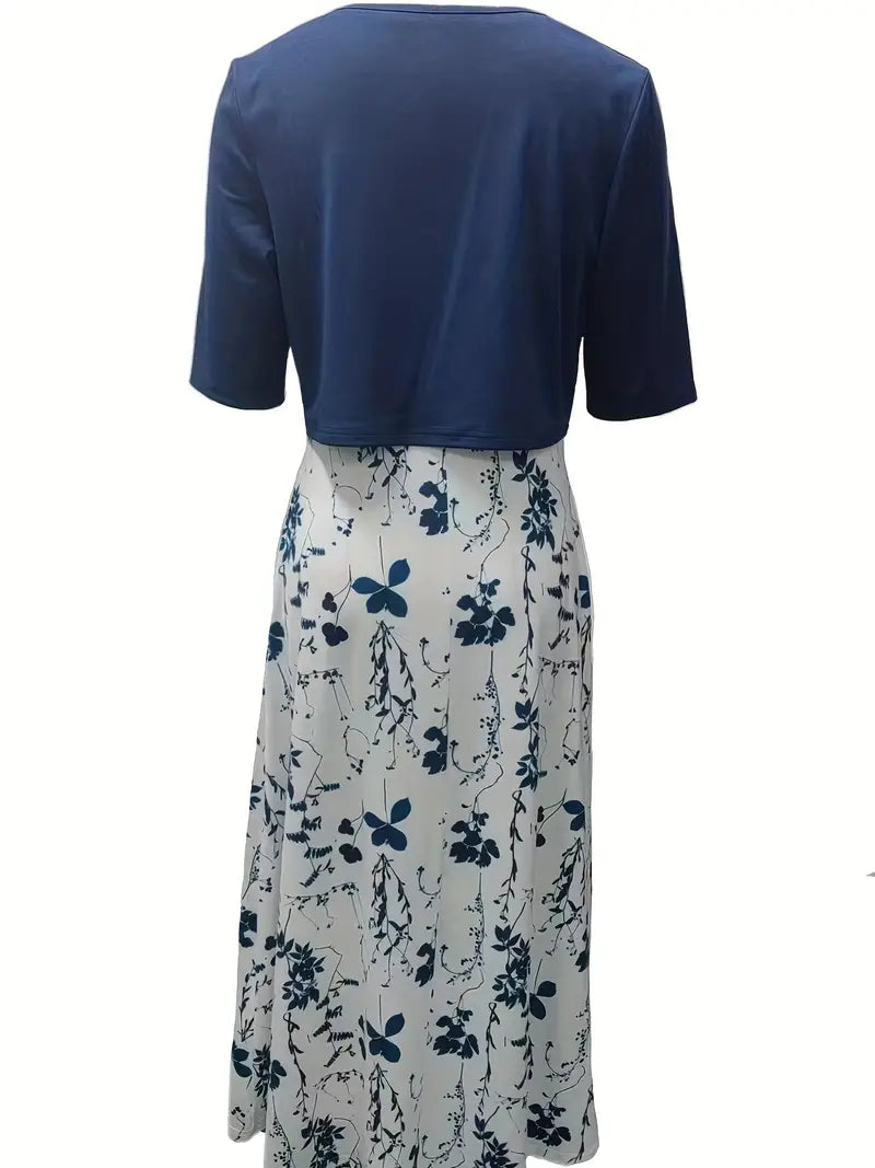 Sofía | Midikleid für Damen mit Blumenmuster und Jacke  