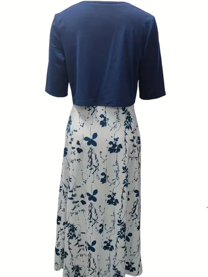 Sofía | Midikleid für Damen mit Blumenmuster und Jacke  