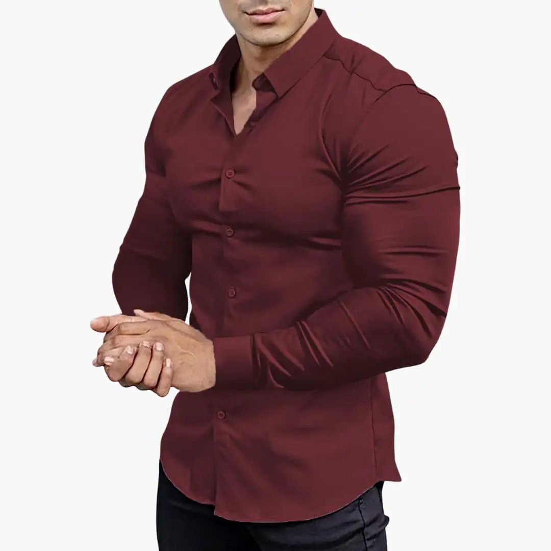 José | Slim-Fit-Herrenhemd mit Knöpfen und langen Ärmeln  