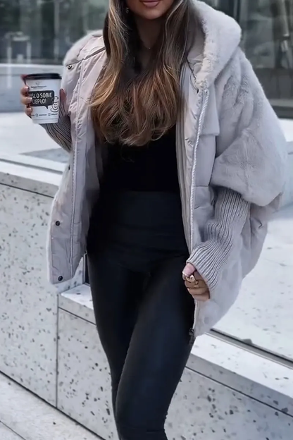 Candela | Chaqueta acolchada con pelo sintético y capucha mujer