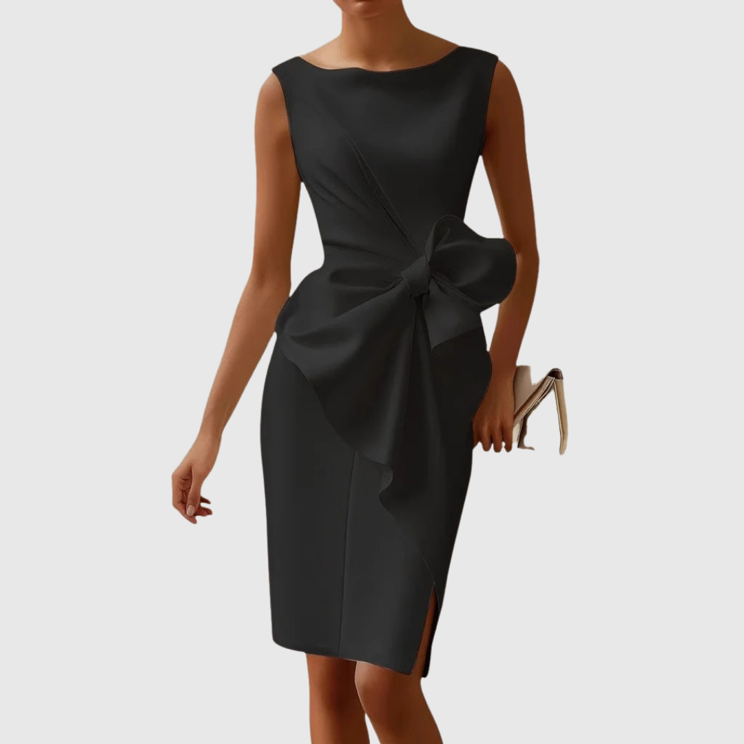 Montserrat | Robe midi sans manches avec détail croisé