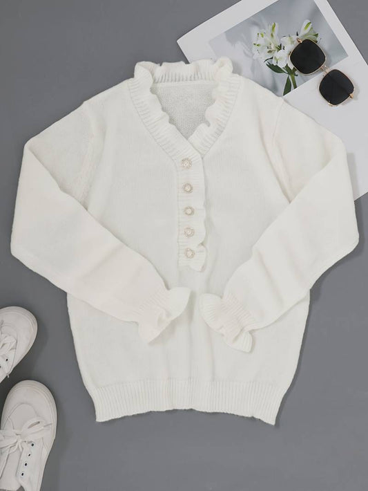 Dervina | Blusa de mujer con volantes y botones | Chic