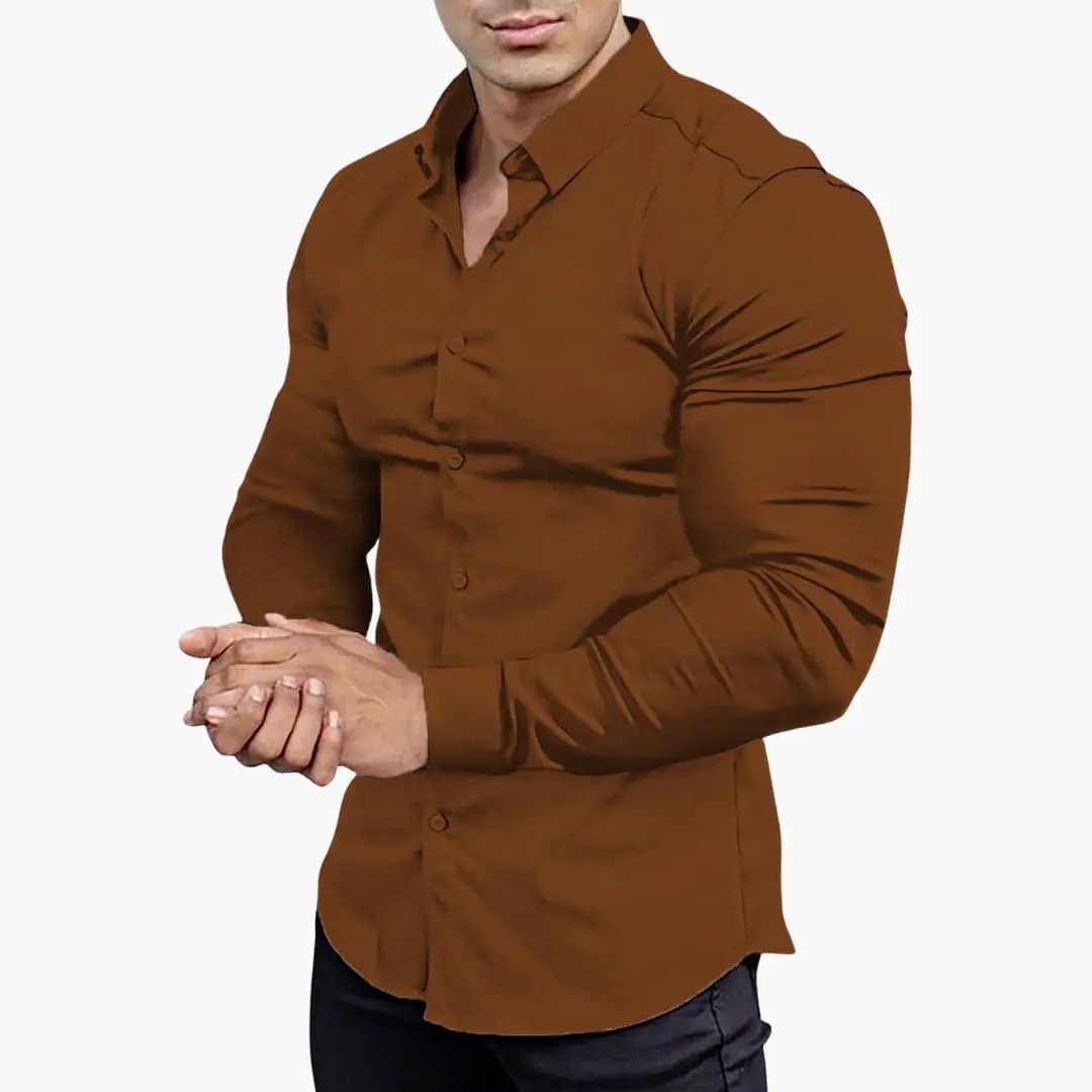 José | Slim-Fit-Herrenhemd mit Knöpfen und langen Ärmeln  