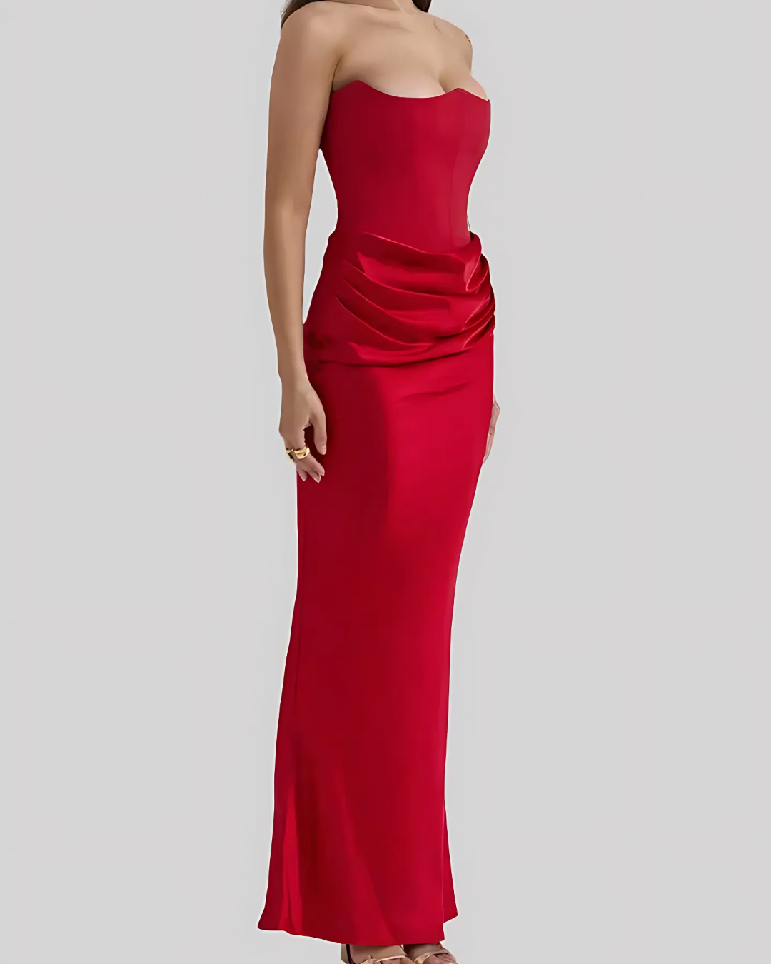 Lorena | Vestido maxi de boda con diseño drapeado elegante para mujer