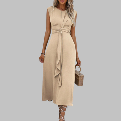 Zanira | Vestido maxi elegante con cuello redondo y sin mangas