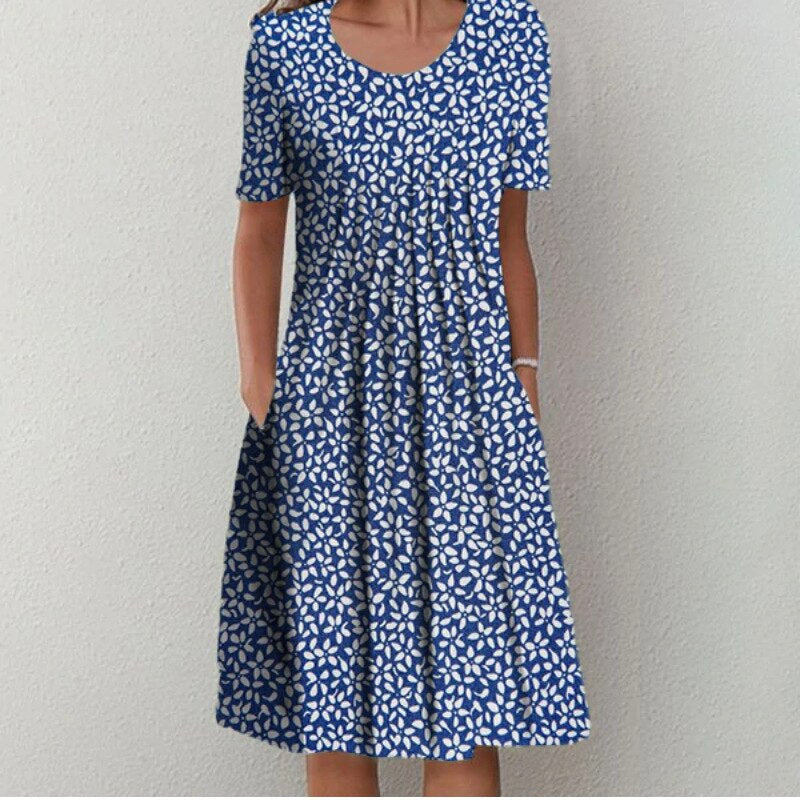 Aroha | Vestido casual con estampado floral y bolsillos