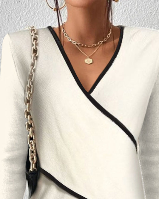 Valeria | Jersey para mujer con escote en V y diseño cruzado elegante