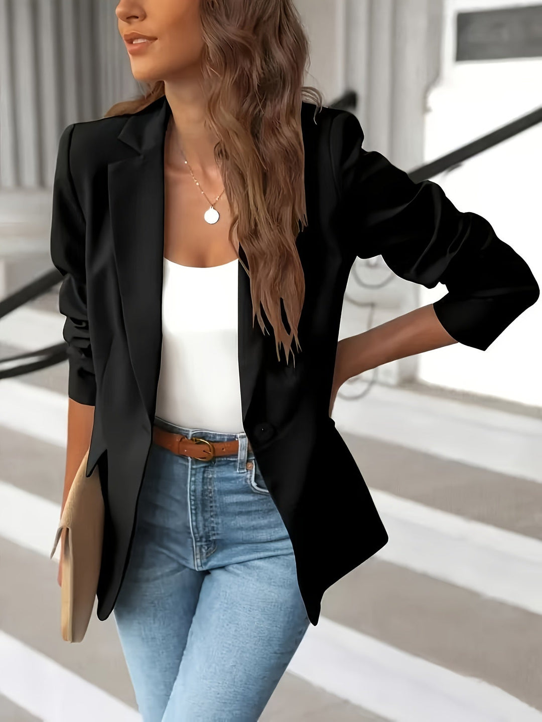 Mónica | Blazer de invierno para mujer de un botón para oficina