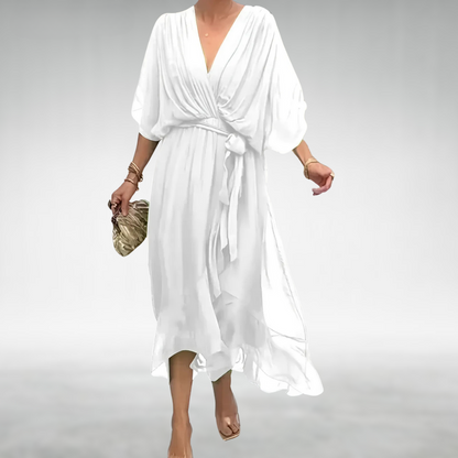 Izel | Elegant long dress with V-neckline