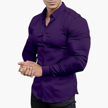 José | Slim-Fit-Herrenhemd mit Knöpfen und langen Ärmeln  