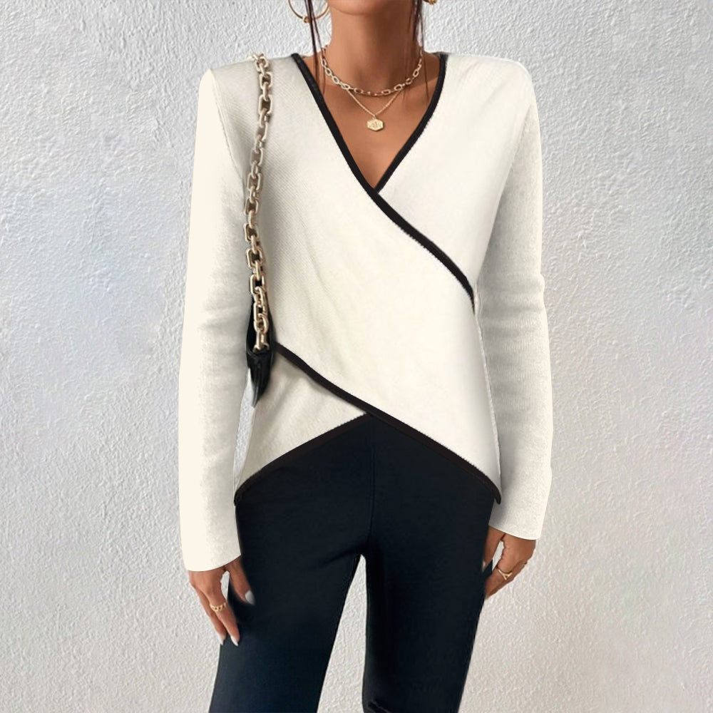 Valeria | Jersey para mujer con escote en V y diseño cruzado elegante