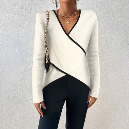 Valeria | Jersey para mujer con escote en V y diseño cruzado elegante