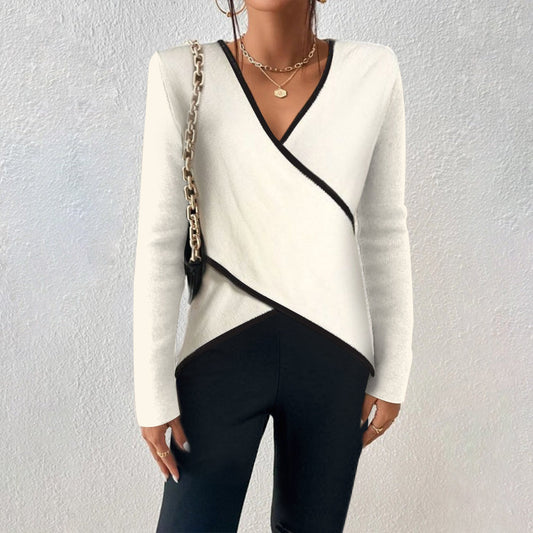 Valeria | Jersey para mujer con escote en V y diseño cruzado elegante
