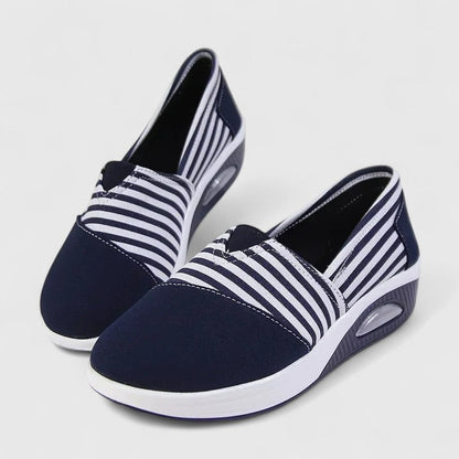 Julena | baskets orthopédiques sans lacets avec rayures et design
