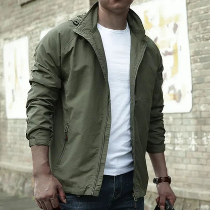 David | Chaqueta ligera para hombre con cuello alto y cremallera