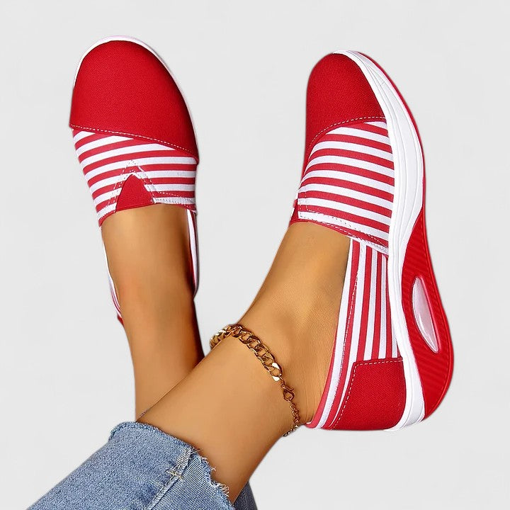 Julena | baskets orthopédiques sans lacets avec rayures et design