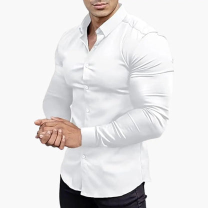 José | Slim-Fit-Herrenhemd mit Knöpfen und langen Ärmeln  