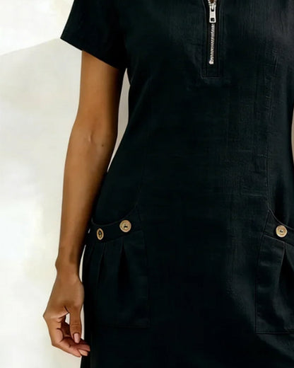 Renira | Vestido recto para mujer con cremallera y bolsillos
