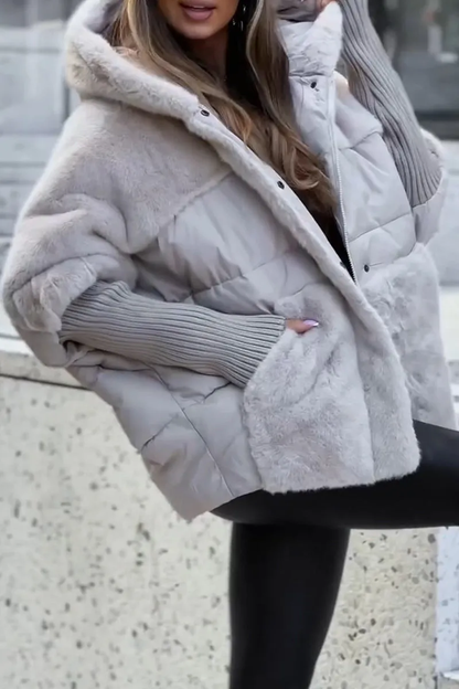 Candela | Chaqueta acolchada con pelo sintético y capucha mujer