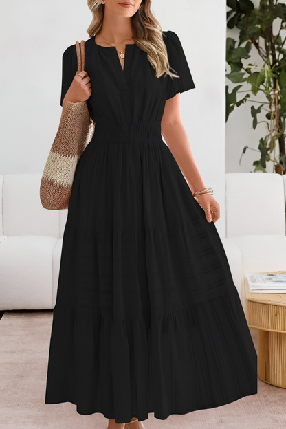 Milagros | Robe bohème avec taille froncée et manches courtes