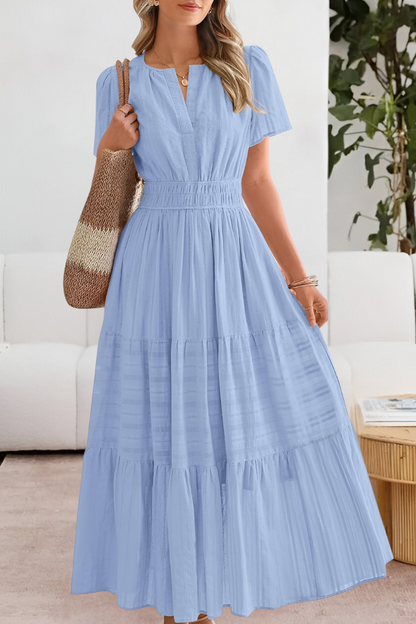 Milagros | Robe bohème avec taille froncée et manches courtes