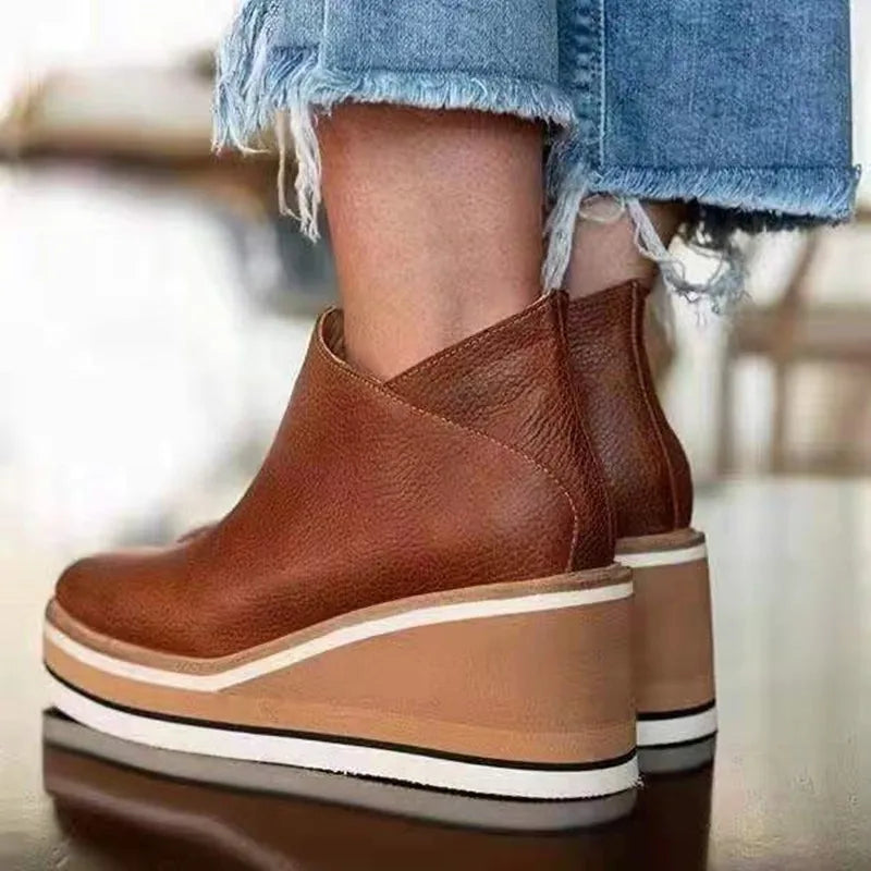 Ciriela | Botas impermeables para mujer con cremallera lateral y suela gruesa | Resistentes
