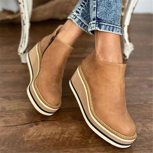Ciriela | Botas impermeables para mujer con cremallera lateral y suela gruesa | Resistentes