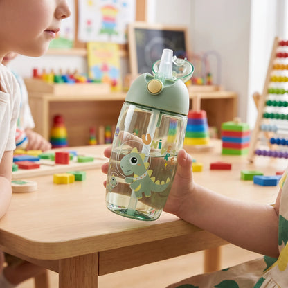 Emi | Wiederverwendbare Kinderflasche mit Dinosaurier und Strohhalm