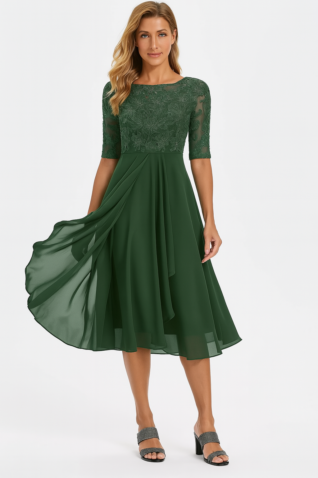 Valentina | Robe trapèze à manches courtes pour femme