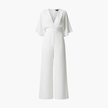 Guadalupe | Mono de boda para mujer con cuello en V y mangas cortas