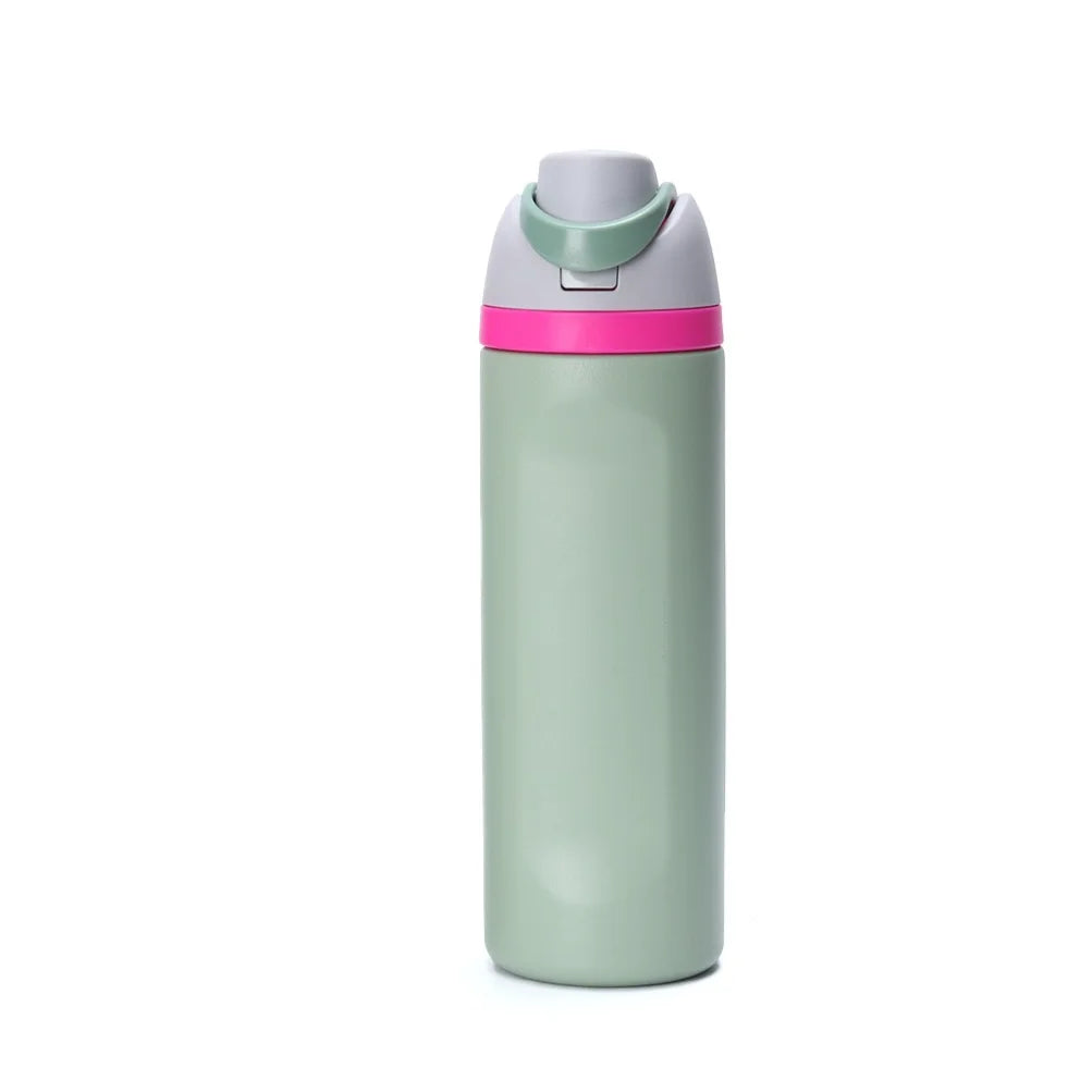 Delfina | Botella térmica cilíndrica con tapa abatible aislada