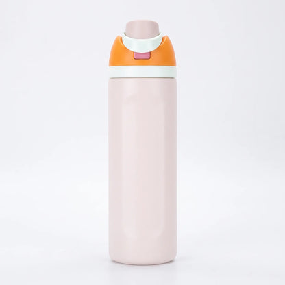 Delfina | Botella térmica cilíndrica con tapa abatible aislada