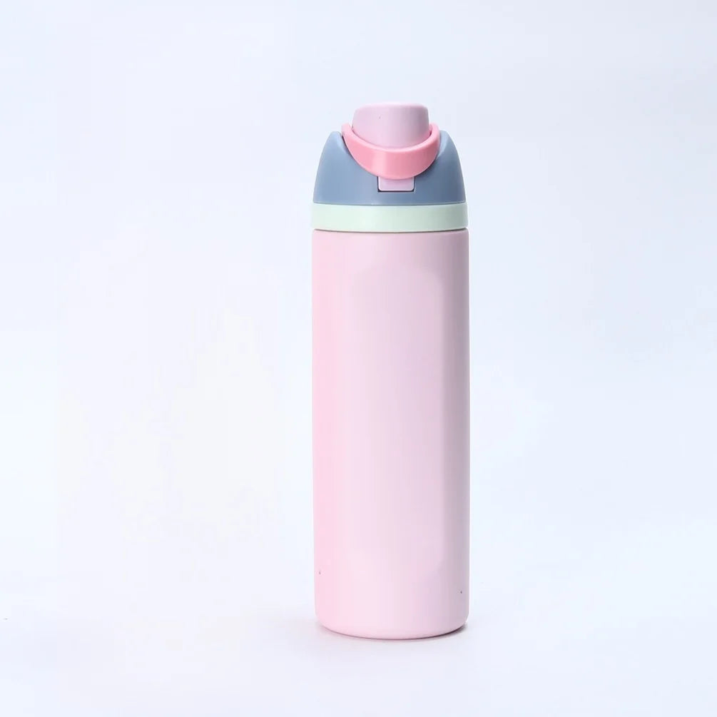 Delfina | Botella térmica cilíndrica con tapa abatible aislada