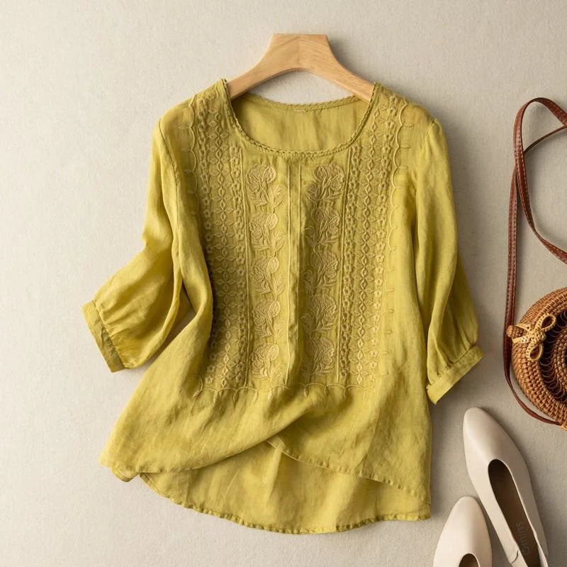 Zorione | Blusa veraniega chic con bordados para mujer