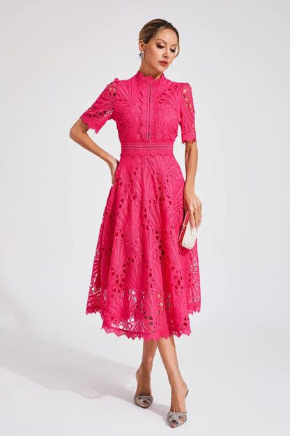 Leoncia | Robe midi élégante en dentelle pour femme