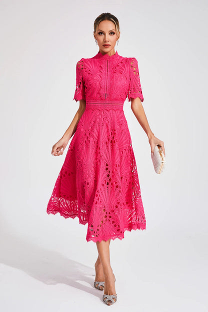 Leoncia | Robe midi élégante en dentelle pour femme