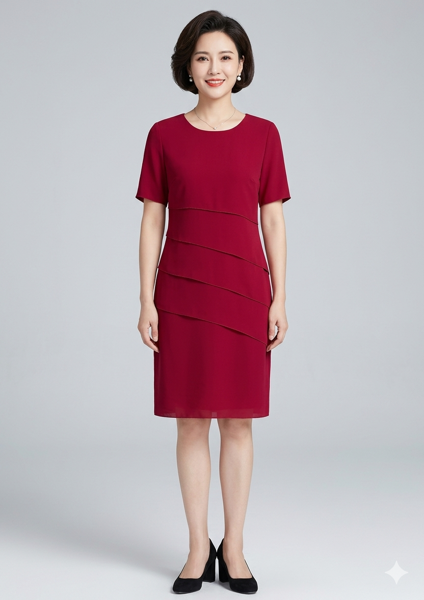 Marta | Vestido elegante para mujer con diseño de capas frontales